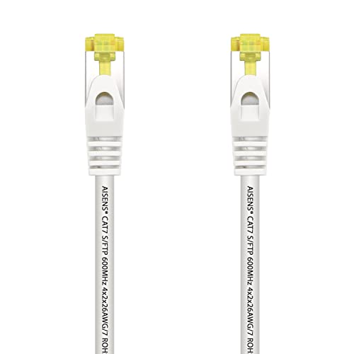 AISENS Netzwerkkabel RJ45 LSZH Cat.7 600 MHz S/FTP PIMF AWG26, Weiß, 1 m von AISENS