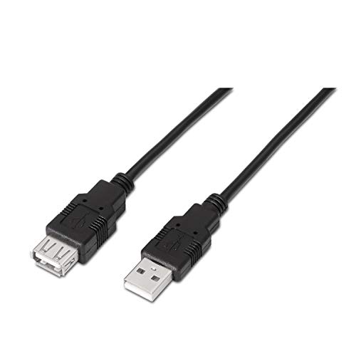 aisens A101 – 0017 – USB 2.0 Verlängerung Kabel (3 m, für Verlängerung eines USB 2.0 Kabel, geeignet für Spiele-Konsole/Digitalkameras/Webcam/Drucker/Maus) schwarz von AISENS