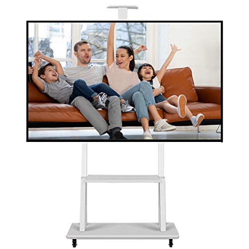 32 40 42 55 65 70-Zoll-Fernseher Weißer Universal-TV-Ständer, höhenverstellbarer rollender Bodenwagen auf Rädern, inklusive AV-Kameraregal, Tragkraft 100 kg 32 40 42 55 65 70-Zoll-Fernseher Weißer Universal-TV-Ständer, höhenverstellbarer rollender Bodenwagen auf Rädern, inklusive AV-Kameraregal, Tragkraft 100 kg von AISNXOQI