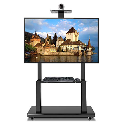 Freistehender mobiler TV-Ständer mit Rollen und Kameraablage, passend für 55+-Zoll-Fernseher, moderner, höhenverstellbarer Universal-TV-Wagen, Büro, Wohnzimmer, Flughafen Freistehender mobiler TV-Ständer mit Rollen und Kameraablage, passend für 55+-Zoll-Fernseher, moderner, höhenverstellbarer Universal-TV-Wagen, Büro, Wohnzimmer, Flughafen von AISNXOQI