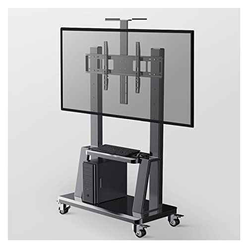 Kommerzieller rollender TV-Ständer, bodenstehend, für 40 50 55 60 65 70 75-Zoll-Fernseher, schwarzer, robuster Universal-TV-Wagen mit feststellbaren Rädern und Stauraum Kommerzieller rollender TV-Ständer, bodenstehend, für 40 50 55 60 65 70 75-Zoll-Fernseher, schwarzer, robuster Universal-TV-Wagen mit feststellbaren Rädern und Stauraum von AISNXOQI