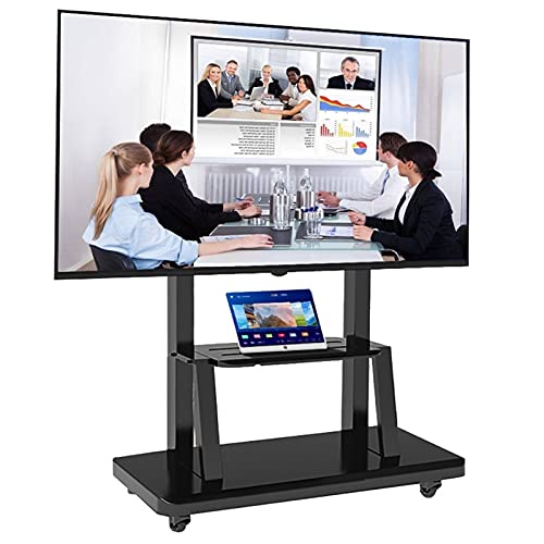 Mobile TV-Ständer für Flachbildschirme (32-60-Zoll-TV), rollender TV-Wagen aus Metall mit Rollen und Regal, höhenverstellbares TV-Rack für Schlafzimmer/Wohnzimmer/Hotel von AISNXOQI