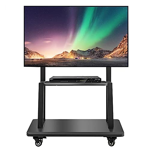 Mobiler Boden-TV-Wagen mit Rädern für 50 60 65 70 Zoll Flachbildschirme, hoher schwarzer TV-Ständer für 55+ Zoll Fernseher mit Stauraum, Wohnzimmer/Schlafzimmer/Büro Mobiler Boden-TV-Wagen mit Rädern für 50 60 65 70 Zoll Flachbildschirme, hoher schwarzer TV-Ständer für 55+ Zoll Fernseher mit Stauraum, Wohnzimmer/Schlafzimmer/Büro von AISNXOQI