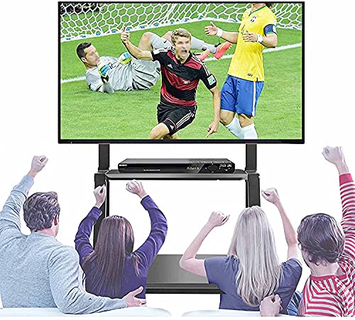Mobiler TV-Ständer auf Rädern für Wohnzimmer/Schlafzimmer, passend für 43 50 55 70 75 65 Zoll Fernseher, höhenverstellbarer rollender TV-Wagen mit AV-Ablage, schwarzer, robuster TV-Halterungsständer Mobiler TV-Ständer auf Rädern für Wohnzimmer/Schlafzimmer, passend für 43 50 55 70 75 65 Zoll Fernseher, höhenverstellbarer rollender TV-Wagen mit AV-Ablage, schwarzer, robuster TV-Halterungsständer von AISNXOQI