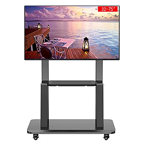 Mobiler TV-Wagen mit Rädern für 32-75-Zoll-Fernseher, robuster, höhenverstellbarer, rollender TV-Ständer, Boden-TV-Präsentationsständer für Schule, Haus oder Wohnung Mobiler TV-Wagen mit Rädern für 32-75-Zoll-Fernseher, robuster, höhenverstellbarer, rollender TV-Ständer, Boden-TV-Präsentationsständer für Schule, Haus oder Wohnung von AISNXOQI