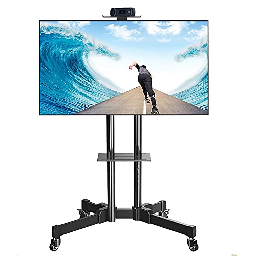 Passend für 70, 65, 60, 55 und 50 Zoll Fernseher, rollender Universal-TV-Bodenständer/Wagen, drehbarer TV-Halterungsständer mit Rädern und 2 Ablagen, Verstellbarer TV-Ständer für das Wohnzimmer Passend für 70, 65, 60, 55 und 50 Zoll Fernseher, rollender Universal-TV-Bodenständer/Wagen, drehbarer TV-Halterungsständer mit Rädern und 2 Ablagen, Verstellbarer TV-Ständer für das Wohnzimmer von AISNXOQI