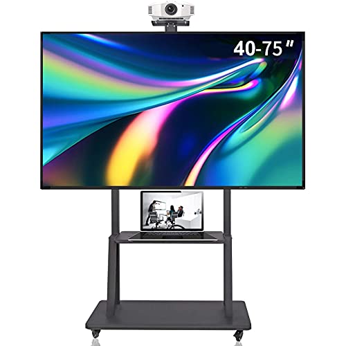 Rollbarer TV-Wagen mit Stauraum für 40/43/50/55/60/65 Zoll Flachbildfernseher, mobiler TV-Bodenständer auf Rollen für Unternehmen/Sitzungsräume/Büro, strapazierfähig Rollbarer TV-Wagen mit Stauraum für 40/43/50/55/60/65 Zoll Flachbildfernseher, mobiler TV-Bodenständer auf Rollen für Unternehmen/Sitzungsräume/Büro, strapazierfähig von AISNXOQI