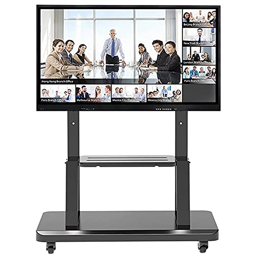 Schwarzer TV-Ständer mit Stauraum für 50/55/60/65-Zoll-TV-Entertainment-Center, rollender/mobiler TV-Wagen für Wohnzimmer/Schlafzimmer mit Rädern, höhenverstellbar Schwarzer TV-Ständer mit Stauraum für 50/55/60/65-Zoll-TV-Entertainment-Center, rollender/mobiler TV-Wagen für Wohnzimmer/Schlafzimmer mit Rädern, höhenverstellbar von AISNXOQI