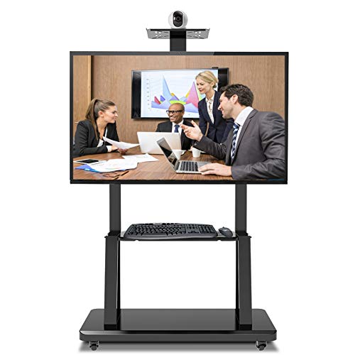 Schwarzer mobiler TV-Bodenständer/Wagen, passend für 32 40 42 55 65 75 Zoll Fernseher, universeller TV-Display-Ständer mit Rollen und AV-Kamera-Regal, Tragkraft 120 kg Schwarzer mobiler TV-Bodenständer/Wagen, passend für 32 40 42 55 65 75 Zoll Fernseher, universeller TV-Display-Ständer mit Rollen und AV-Kamera-Regal, Tragkraft 120 kg von AISNXOQI