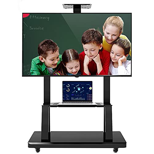 TV-Ständer für 55-Zoll-Fernseher mit Stauraum, schwarzer, robuster, universeller rollender TV-Wagen mit Rädern, Verstellbarer Bodenwagenständer für Unternehmen/Schule/Konferenzräume TV-Ständer für 55-Zoll-Fernseher mit Stauraum, schwarzer, robuster, universeller rollender TV-Wagen mit Rädern, Verstellbarer Bodenwagenständer für Unternehmen/Schule/Konferenzräume von AISNXOQI