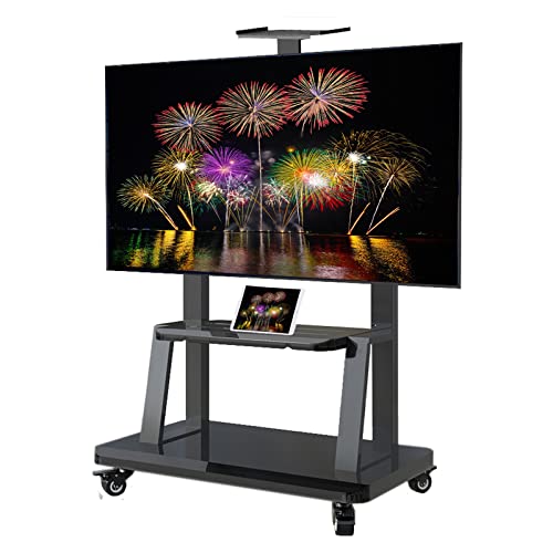 Universeller rollender TV-Wagen für 40-75-Zoll-LCD-LED-Fernseher, höhenverstellbare Mobile TV-Ständerhalterung für Restaurant/Studio/Klassenzimmer, inklusive Ablagefach, Schwarz Universeller rollender TV-Wagen für 40-75-Zoll-LCD-LED-Fernseher, höhenverstellbare Mobile TV-Ständerhalterung für Restaurant/Studio/Klassenzimmer, inklusive Ablagefach, Schwarz von AISNXOQI