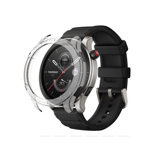 AISPORTS 2 Stück Bumper Case Kompatibel mit Amazfit GTR 4 Hülle, Ultradünnes Uhrengehäuse mit Hartem PC Rand Stoßfest Schlagfest Rahmenwaage Schutzhülle für Amazfit GTR 4 Smart Watch von AISPORTS