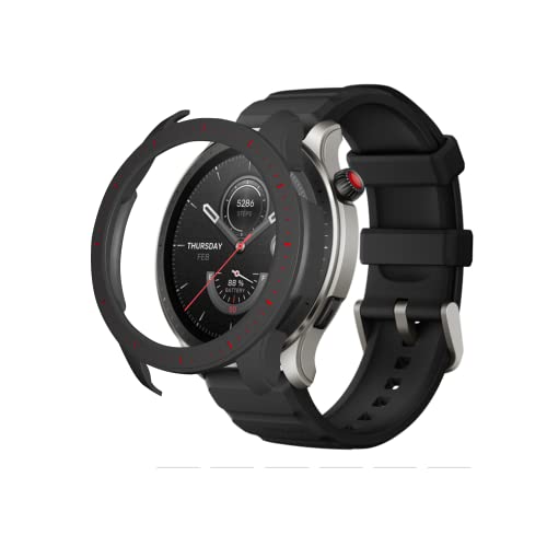 AISPORTS 2 Stück Bumper Case Kompatibel mit Amazfit GTR 4 Hülle, Ultradünnes Uhrengehäuse mit Hartem PC Rand Stoßfest Schlagfest Rahmenwaage Schutzhülle für Amazfit GTR 4 Smart Watch von AISPORTS