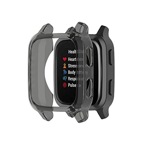 AISPORTS 2 Stück Bumper Case Kompatibel mit Garmin Venu Sq 2/Sq Case, Ultradünnes Weiches TPU Silikon Edge Uhrengehäuse Stoßfeste Schlagfeste Rahmenhülle Schutzhülle für Garmin Venu Sq 2/Sq von AISPORTS