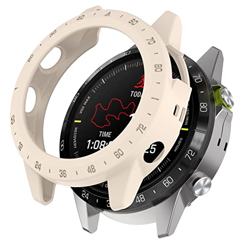 AISPORTS 2 Stück Kompatibel mit Garmin MARQ Gen 2 Athlete/Captain/Golfer/Aviator Fliegertasche, TPU Silikonrand Robust Stoßfest Stoßfänger Rahmen Rüstung Uhrengehäuse Schutzhülle für Garmin MARQ 2 von AISPORTS