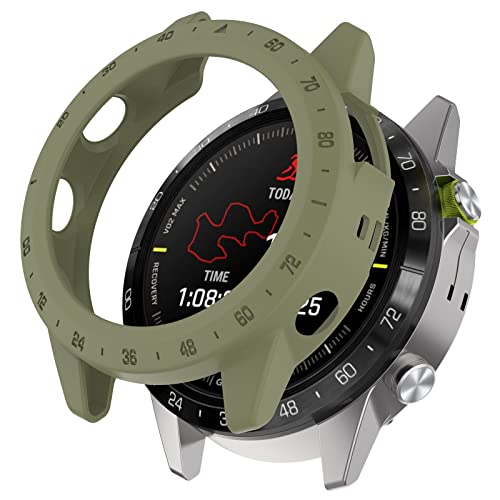 AISPORTS 2 Stück Kompatibel mit Garmin MARQ Gen 2 Athlete/Captain/Golfer/Aviator Fliegertasche, TPU Silikonrand Robust Stoßfest Stoßfänger Rahmen Rüstung Uhrengehäuse Schutzhülle für Garmin MARQ 2 von AISPORTS