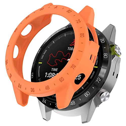 AISPORTS 2 Stück Kompatibel mit Garmin MARQ Gen 2 Athlete/Captain/Golfer/Aviator Fliegertasche, TPU Silikonrand Robust Stoßfest Stoßfänger Rahmen Rüstung Uhrengehäuse Schutzhülle für Garmin MARQ 2 von AISPORTS