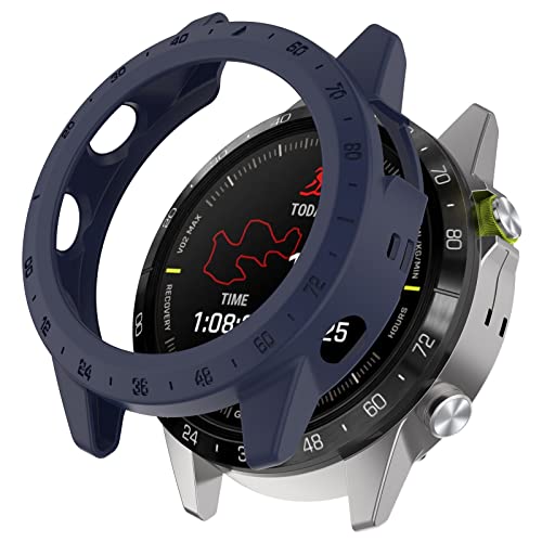 AISPORTS 2 Stück Kompatibel mit Garmin MARQ Gen 2 Athlete/Captain/Golfer/Aviator Fliegertasche, TPU Silikonrand Robust Stoßfest Stoßfänger Rahmen Rüstung Uhrengehäuse Schutzhülle für Garmin MARQ 2 von AISPORTS