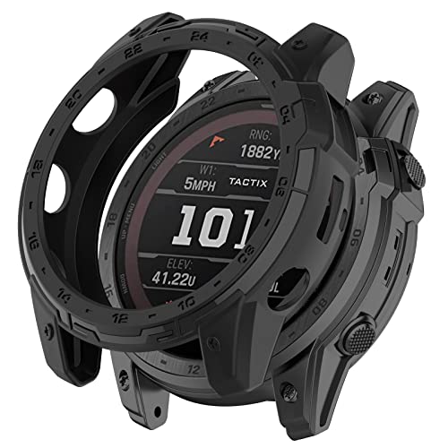 AISPORTS 2 Stück Kompatibel mit Garmin Tactix 7/Enduro 2 Hülle, Weicher TPU Silikonrand Robuste Stoßfeste Stoßfängerhülle Schlagfester Rahmen Rüstungsschale Schutzhülle für Garmin Tactix 7/Enduro 2 von AISPORTS