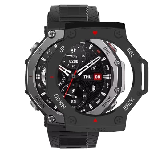 AISPORTS 2 Stück Uhrenhüllen kompatibel mit Amazfit T-Rex 3 Gehäuse, Robustes Hartes PC Rand Stoßstangengehäuse Stoßfeste Schlagfeste Panzerrahmenschale Schutzhülle für Amazfit T-Rex 3 Smart Watch von AISPORTS