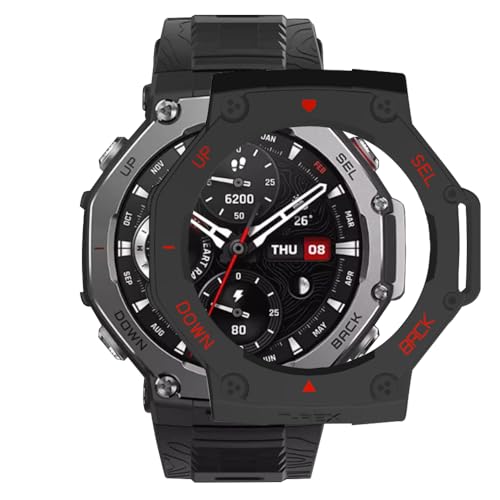AISPORTS 2 Stück Uhrenhüllen kompatibel mit Amazfit T-Rex 3 Gehäuse, Robustes Hartes PC Rand Stoßstangengehäuse Stoßfeste Schlagfeste Panzerrahmenschale Schutzhülle für Amazfit T-Rex 3 Smart Watch von AISPORTS
