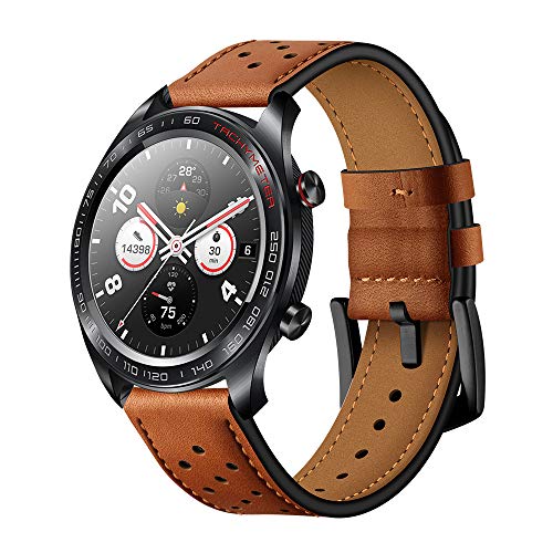 AISPORTS Armband Kompatibel mit Huawei Watch GT3/GT2 46mm Lederarmband für Damen Herren, 22mm Weiches Atmungsaktives Sport Armband Ersatzarmband für Huawei Watch 3/3 Pro/GT2 Pro/GT 2e/GT Runner/GT von AISPORTS