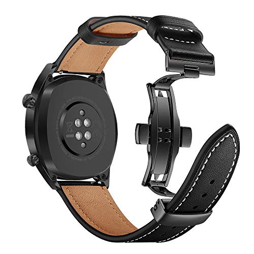 AISPORTS Kompatibel mit Huawei GT3 Pro Titan 46 mm Armband Leder, 22 mm Schnellverschluss-Uhrenarmband Sportarmband Ersatzband für Huawei Watch 3/3 Pro/GT 3 46 mm/GT 2 Pro/GT 2e/GT 2 46 mm/GT Runner von AISPORTS