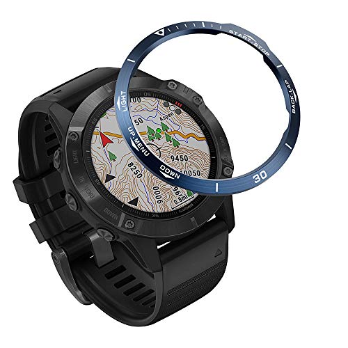 AISPORTS Lünette Styling Kompatibel mit Garmin Fenix 6X/Fenix 6X Pro Lünettenring, Lünette Selbstklebende Abdeckung Kratzschutz Edelstahl Metalllünettenschlaufe für Fenix 6X/Fenix 6X Pro von AISPORTS