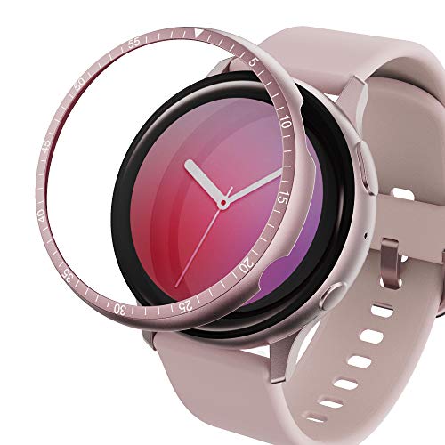 AISPORTS Lünetten Styling Kompatibel mit Samsung Galaxy Watch Active 2 40mm Lünettenring Selbstklebende Abdeckung Kratzschutz Edelstahl Metall Schutzhülle für Galaxy Watch Active 2 40mm von AISPORTS