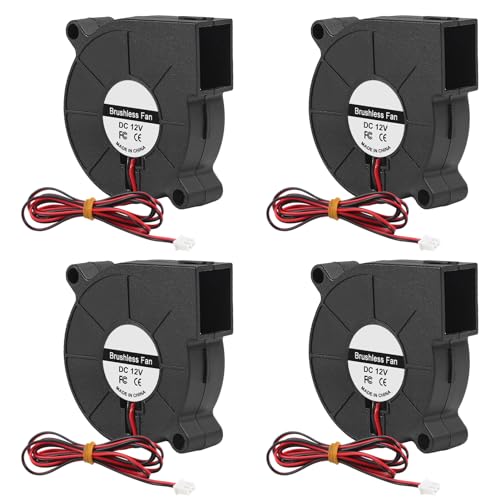 4 Pack 50 mm x 15 mm Gebläse, 12 V, 5015, Doppelkugellager, Gleichstrom, bürstenloser Kühl-Turbolüfter, 2-poliges 39-Zoll-Kabel für 3D-Drucker-Zubehör 4 Pack 50 mm x 15 mm Gebläse, 12 V, 5015, Doppelkugellager, Gleichstrom, bürstenloser Kühl-Turbolüfter, 2-poliges 39-Zoll-Kabel für 3D-Drucker-Zubehör von AITRIP