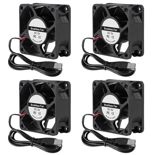 4-Pack 60mm Lüfter 6025 5V 60mm x 25mm USB Anschluss Leiser Lüfter für DIY Kühlung Router Game Box Netzteil 5v Kühllüfter USB und für PC Computer Gehäuse Kühler Raspberry Pi Radiator Belüftung 4-Pack 60mm Lüfter 6025 5V 60mm x 25mm USB Anschluss Leiser Lüfter für DIY Kühlung Router Game Box Netzteil 5v Kühllüfter USB und für PC Computer Gehäuse Kühler Raspberry Pi Radiator Belüftung von AITRIP
