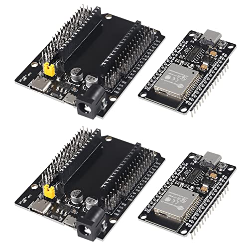 AITRIP 2 Sets ESP-WROOM-32 ESP32 ESP-32S Typ-C USB Entwicklungsboard Typ-C USB CH340C WiFi+Bluetooth Ultra-Low Power Dual Core ESP32-DevKitC-32 ESP-WROOM-32 Erweiterungsboard für Arduino von AITRIP