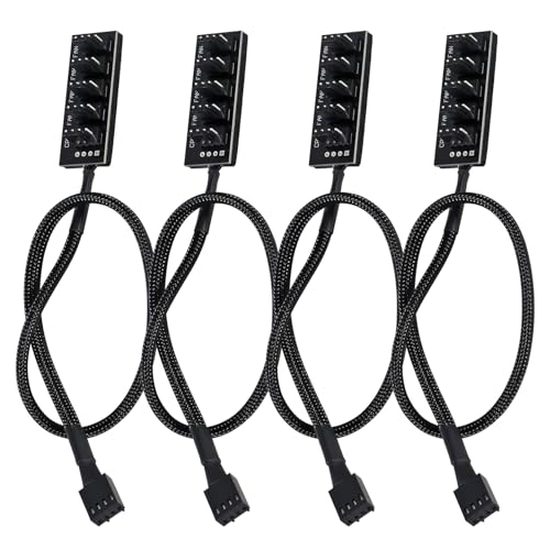 AITRIP 4Stk PWM-Lüfter-Hub PC 5-Wege PWM-Lüfter-Splitter-Hub Adapterkabel für 12 V Desktop Computer-Kühler-Gehäuselüfter 4-polig und 3-polig AITRIP 4Stk PWM-Lüfter-Hub PC 5-Wege PWM-Lüfter-Splitter-Hub Adapterkabel für 12 V Desktop Computer-Kühler-Gehäuselüfter 4-polig und 3-polig von AITRIP