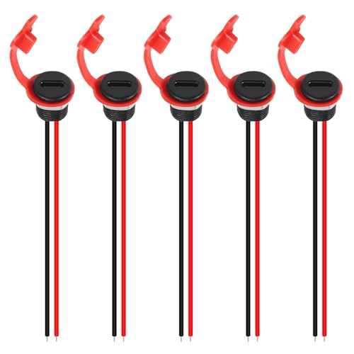 AITRIP 5 Stk Wasserdichte Typ-C-Buchse USB C Einbausteckverbinder mit Mutter Sicherungsplatte Typ C 3A mit wasserdichter Abdeckkappe, Klinkenkabel, USB-C-Ladestecker AITRIP 5 Stk Wasserdichte Typ-C-Buchse USB C Einbausteckverbinder mit Mutter Sicherungsplatte Typ C 3A mit wasserdichter Abdeckkappe, Klinkenkabel, USB-C-Ladestecker von AITRIP
