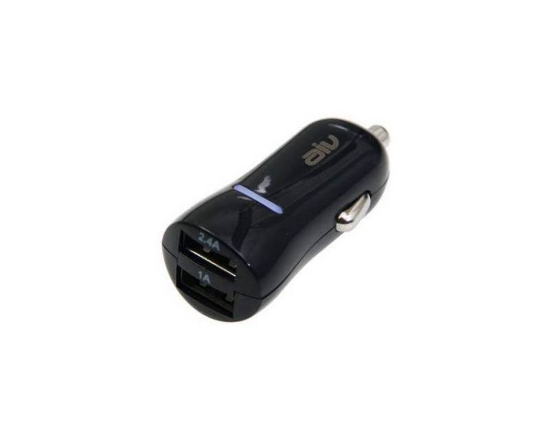 AIV Dual KFZ 3,4A USB Ladegerät 12V 24V Lader Audio- & Video-Kabel, Zigarettenanzünder, USB Typ A, Mini Format Lade-Adapter mit LED, für Handy, Navi, MP3-Player etc von AIV
