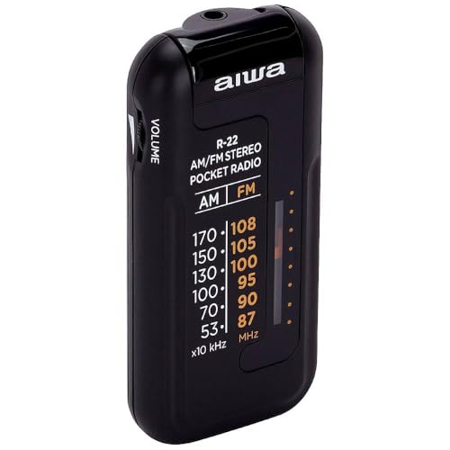 AIWA R22 Tragbares Taschenradio mit Ohrhörern, Schwarz EU AIWA R22 Tragbares Taschenradio mit Ohrhörern, Schwarz EU von AIWA