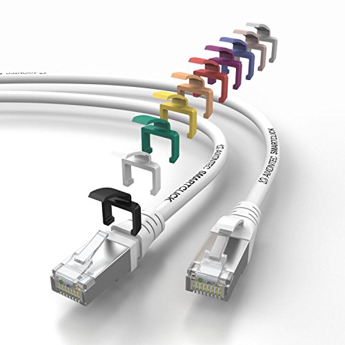 AIXONTEC® 0,5m SMARTClick Cat 6A Netzwerkkabel Weiß Ethernet LAN RJ45 Stecker Patchkabel SFTP 10 Gigabit Lan kabel cat 6a kompatibel zu CAT.5 CAT.6 CAT 6a-Kabel-Kat-Kabel-CAT powerlan kabel von AIXONTEC