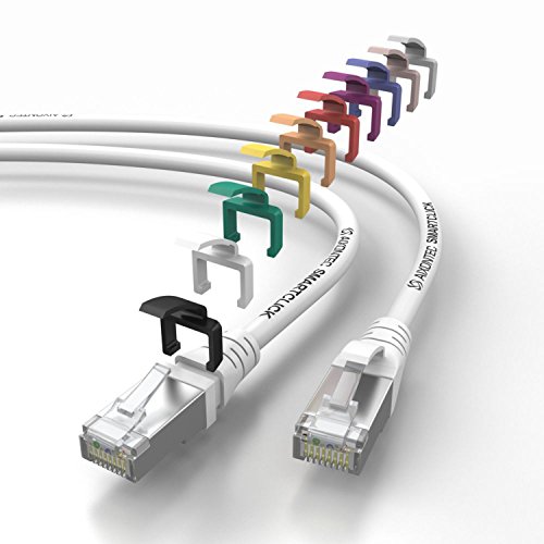 AIXONTEC® 12m SMARTClick Cat 6A Netzwerkkabel Weiß Ethernet LAN RJ45 Stecker Patchkabel SFTP 10 Gigabit Lan kabel cat 6a kompatibel zu CAT.5 CAT.6 CAT 6a-Kabel-Kat-Kabel-CAT powerlan kabel von AIXONTEC