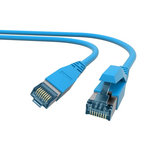 AIXONTEC 0,35 m CAT7 Ethernet LAN Kabel RJ45 Profi 10 GbE Netzwerkkabel Blau 10 Gigabit Cat.7 Megaline F6-90 s f Flex Cat.6A Hirose TM36 Netzwerkstecker kompatibel zu CAT.5e CAT.6 CAT 7 Kabel von AIXONTEC