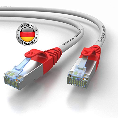 AIXONTEC 0,5m CAT 7 Profi-Netzwerk-LAN-kabel-Grau Cat6a Profi-Patchkabel SFTP (Pimf) 10 Gigabit Kat7-LANKabel HIGHEND Cat7 S/FTP flex Powerlan-kabel von AIXONTEC