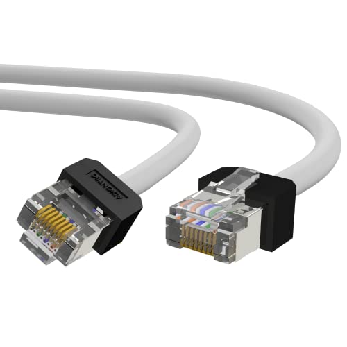 AIXONTEC 10 x 0,5 m RJ45 Netzwerkkabel kurzer RJ-45 Stecker Gigabit Cat.6 Patchkabel Ethernet LAN Kabel geschirmt Grau Schwarz von AIXONTEC