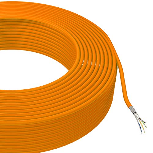 AIXONTEC 100m CAT 7 Verlegekabel Netzwerkkabel LAN Kabel Cat.7 POE Orange Ethernet Installationskabel verkabelung KAT 7 Datenkabel 10 Gigabit LSOH SFTP AWG 23 1000 MHz network cable von AIXONTEC