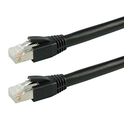 AIXONTEC 10m Cat.7 Erdkabel Netzwerkkabel RJ45 Patchkabel Cat7 UV Beständig und Wassergeschützt 10 Gigabit Klasse EA Outdoor Lankabel Verlegekabel zur Verlegung im Außenbereich Schwarz von AIXONTEC