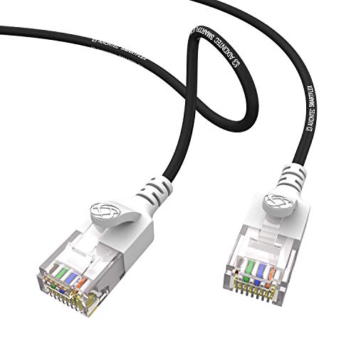 AIXONTEC 12,0 m Cat6 Netzwerkkabel geschirmt schwarz dünnes lan kabel 4,0 mm Kabeldurchmesser flexible 10 gigabit FTP Ethernet Cable 500 MHz CAT 6 Switch Router Patchpannel Access Point von AIXONTEC