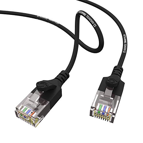 AIXONTEC 2 Stück 0,3 m Cat6 Gigabit Ethernet Netzwerkkabel Schwarz dünnes lan Kabel mit 2,8 mm Kabeldurchmesser 250 MHz für Switch Router Modem Patchpanel Access Point IP Kamera ps4 smart tv pc von AIXONTEC
