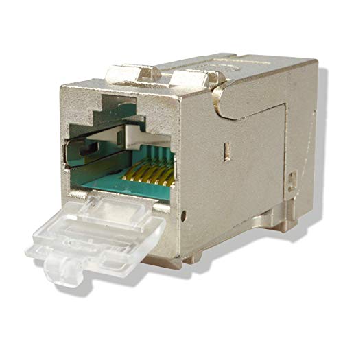 AIXONTEC 2 Stück Cat.6A Keystone Jack RJ45 Modul Buchse 500 Mhz 10Gbit vollgeschirmt- 180 Grad, werkzeuglose Montage, toolless, made in Europe von AIXONTEC