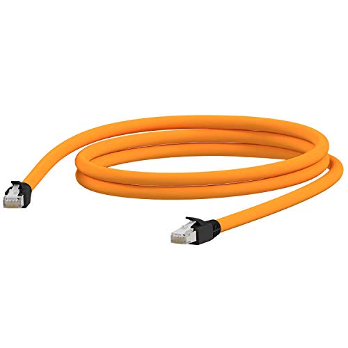AIXONTEC 25 m Cat. 7 RJ45 LAN Datenkabel Netzwerkkabel RJ45 Stecker PoE Patchkabel SFTP Pimf Ethernetkabel AWG23/1 Orange 10 Gigabit geschirmt 1000 MHz LSOH - Switch Modem Router Access Point von AIXONTEC