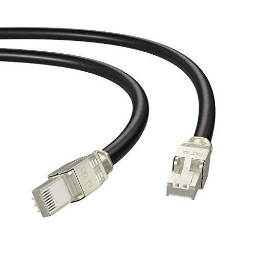 AIXONTEC 75 m Outdoor RJ45 Netzwerkkabel Patchkabel Cat7 Erdkabel UV und Wassergschützt 10 Gigabit Lankabel Erdkabel für Außenbereich Schwarz von AIXONTEC