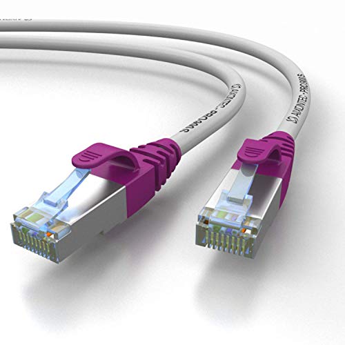 AIXONTEC 8m CAT 7 Profi-Netzwerk-LAN-kabel-Grau Cat6a Profi-Patchkabel SFTP (Pimf) 10 Gigabit Kat7-LANKabel HIGHEND Cat7 S/FTP flex Powerlan-kabel von AIXONTEC