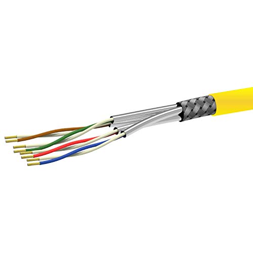 AIXONTEC Cat 8 .2 Verlegekabel Netzwerkkabel Draka UC FUTURE 2000 MHz 20 Gigabit Ethernet LAN Kabel Cat 8 AWG 22/1 Installationskabel Cat.8 S/F SFTP Kat 8 Kupfer Datenkabel LSOH Gelb (50) von AIXONTEC